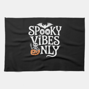 Spooky Vibes Only Halloween Sloth Oversized T-Shir Tea Towel