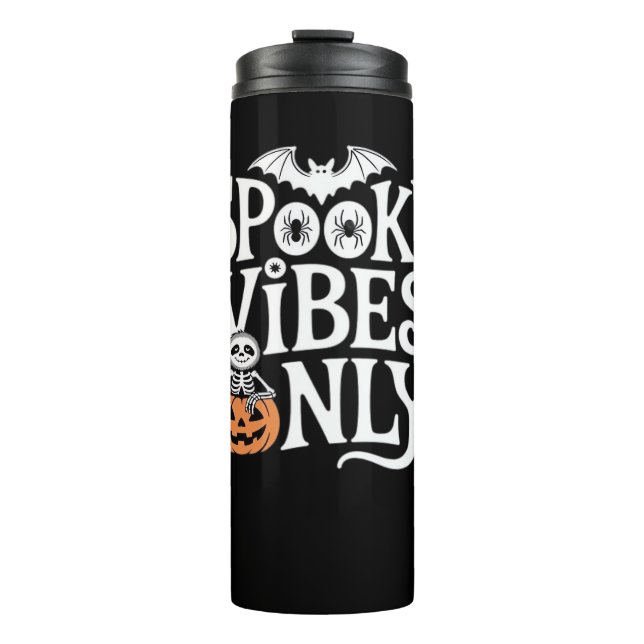Spooky Vibes Only Halloween Sloth Oversized T-Shir Thermal Tumbler (Front)