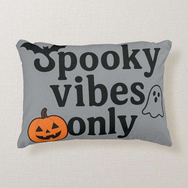  Spooky Vibes Only 🎃 | Halloween Sticker Design Decorative Cushion (Front)