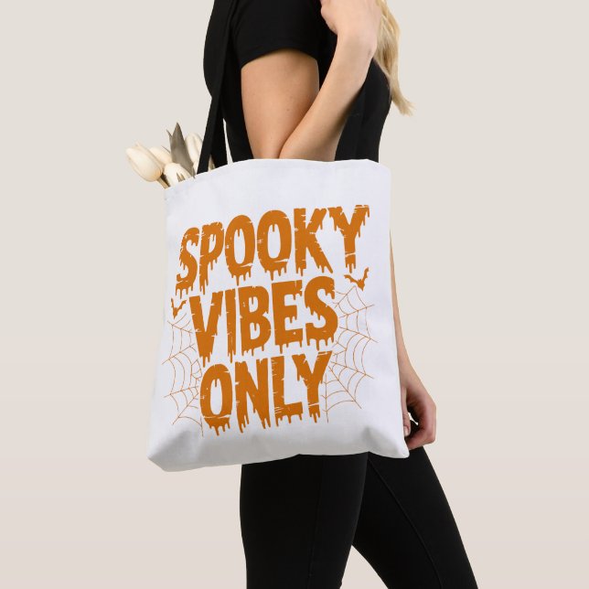 Spooky Vibes Only Halloween Tote Bag (Close Up)