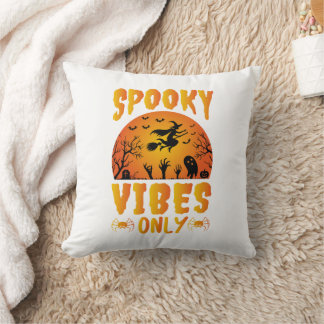 Spooky Vibes Only Retro Halloween Cushion