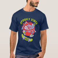 Spooky Vibes Only Skateboarding Skeleton Halloween