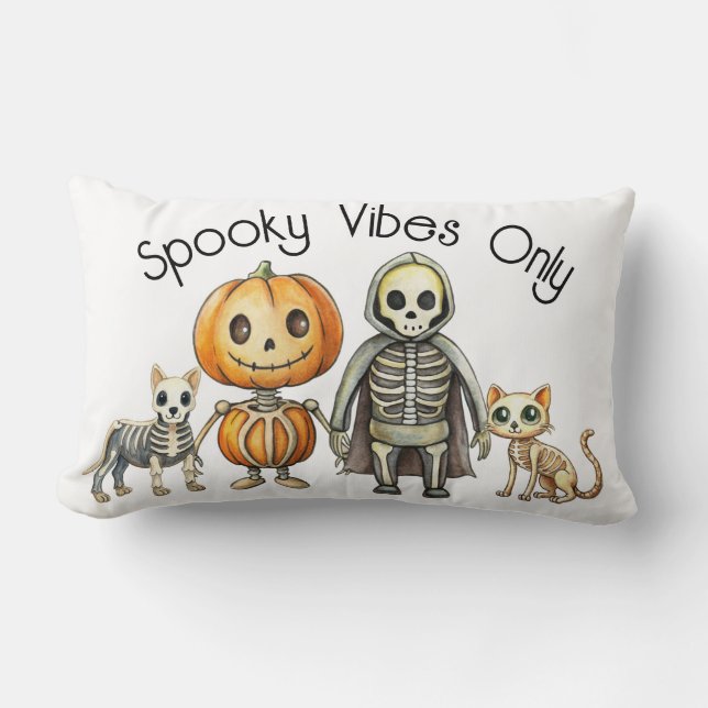 Spooky Vibes Only Throw Pillow (Front)