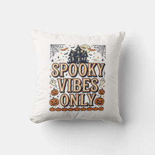 Spooky Vibes Only Vintage Halloween Shirt Design_1 Cushion