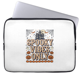 Spooky Vibes Only Vintage Halloween Shirt Design_1 Laptop Sleeve