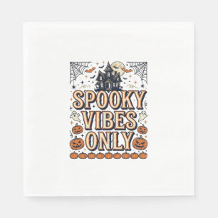 Spooky Vibes Only Vintage Halloween Shirt Design_1 Napkin