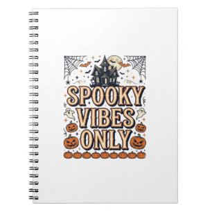 Spooky Vibes Only Vintage Halloween Shirt Design_1 Notebook