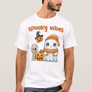 Spooky Vibes Pumpkin Night Happy Halloween Scary T-Shirt
