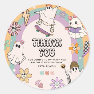 Spooky Vibes Retro Fun Halloween Party Classic Round Sticker