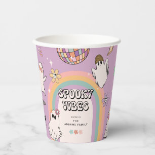 Spooky Vibes Retro Fun Halloween Party Paper Cups