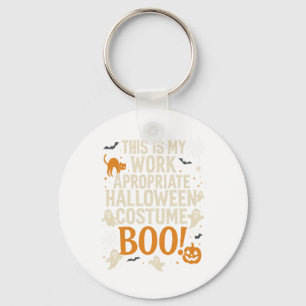 Spooky Vibes Retro Ghost Coquette Bow Halloween Wo Key Ring