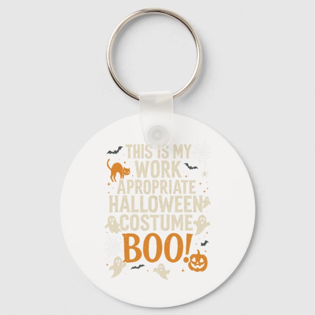 Spooky Vibes Retro Ghost Coquette Bow Halloween Wo Key Ring (Front)