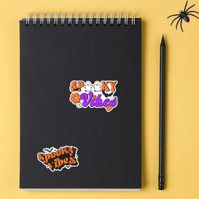 Spooky Vibes Retro Halloween Contour (Spread spooky vibes with these fun retro inspired stickers!)