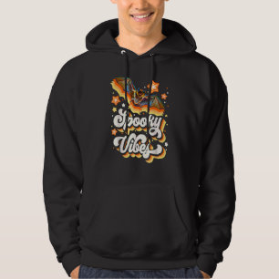 Spooky Vibes Retro Halloween Creepy Cute Ghost Gro Hoodie