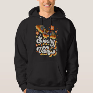Spooky Vibes Retro Halloween Creepy Cute Ghost Gro Hoodie