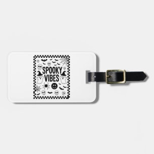 Spooky Vibes Retro Halloween Luggage Tag