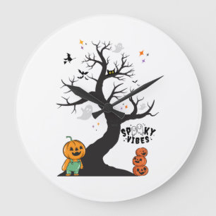Spooky Vibes Sticker Large Clock