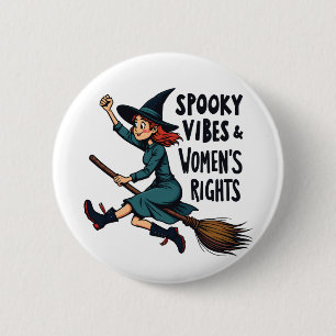 Spooky Vibes Women's Right Halloween Witch 6 Cm Round Badge