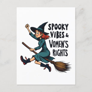 Spooky Vibes Women's Right Halloween Witch  Holiday Postcard