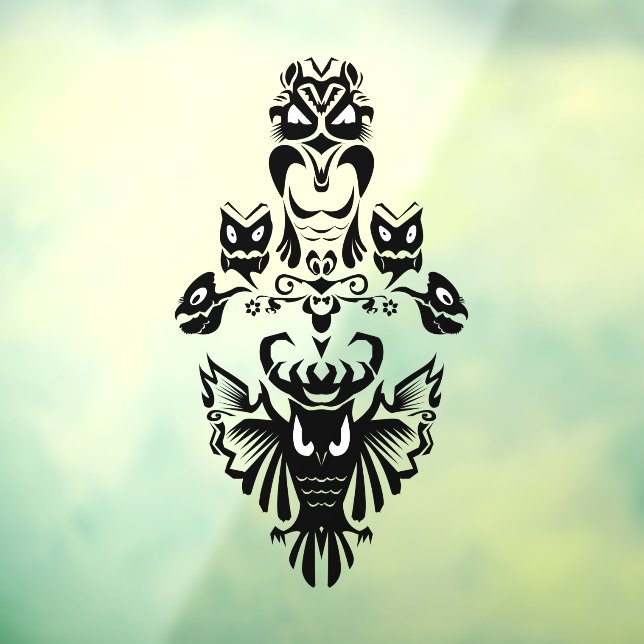 Spooky Victorian Gothic Halloween Owl Creepy Eyes Window Cling (Sheet 3)