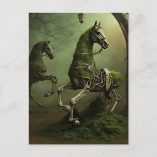 Spooky Victorian Horse Skeleton Postcard