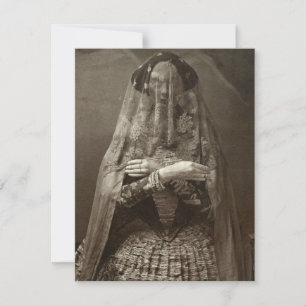 Spooky Victorian Photograph of Dead Woman in Dress Card