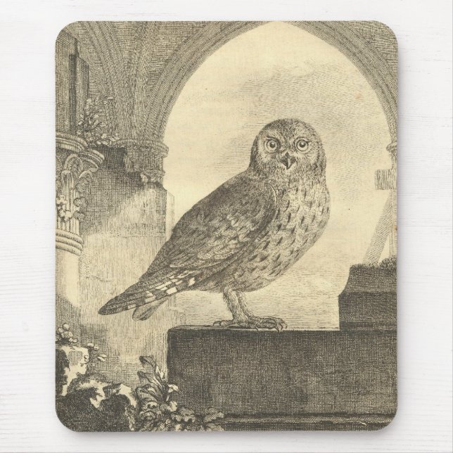 Spooky Vintage Halloween Owl Mousepad (Front)