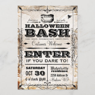 Spooky Vintage Halloween Party Invitation