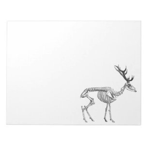 Spooky vintage skeleton reindeer drawing notepad