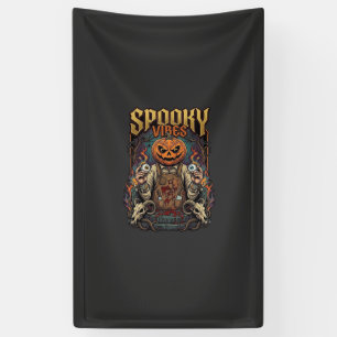 Spooky Vires Halloween Pumpkin Head Holding Eyebal Banner