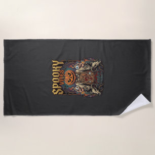 Spooky Vires Halloween Pumpkin Head Holding Eyebal Beach Towel
