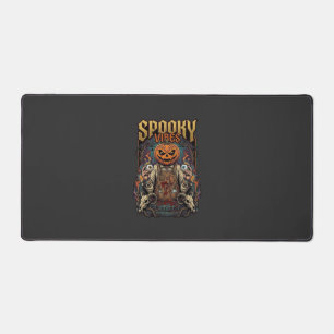 Spooky Vires Halloween Pumpkin Head Holding Eyebal Desk Mat