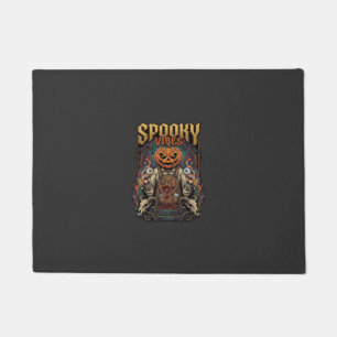 Spooky Vires Halloween Pumpkin Head Holding Eyebal Doormat