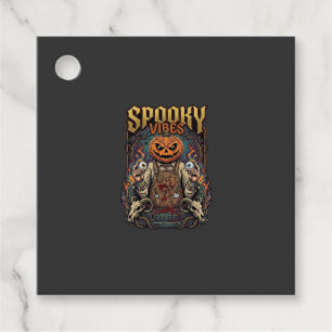 Spooky Vires Halloween Pumpkin Head Holding Eyebal Favour Tags