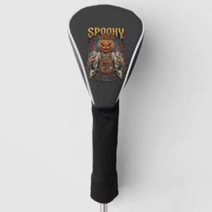 Spooky Vires Halloween Pumpkin Head Holding Eyebal Golf Head Cover