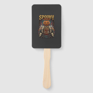 Spooky Vires Halloween Pumpkin Head Holding Eyebal Hand Fan