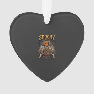 Spooky Vires Halloween Pumpkin Head Holding Eyebal Ornament