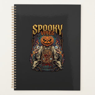 Spooky Vires Halloween Pumpkin Head Holding Eyebal Planner