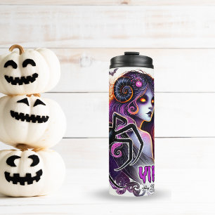SPOOKY VIRGO ZODIAC HALLOWEEN THERMAL TUMBLER
