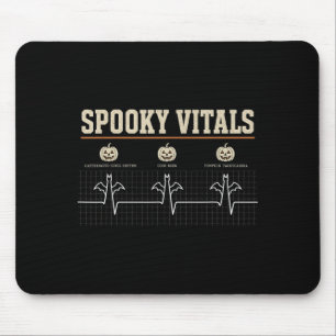 Spooky Vitals Funny Halloween Nurse Heartbeat Bat Mouse Mat