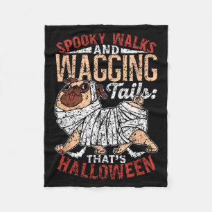Spooky Walks And Wagging Tails_ Thats Halloween Fleece Blanket