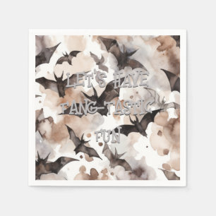 Spooky Watercolor Bats Halloween Fang-Tastic Napkin