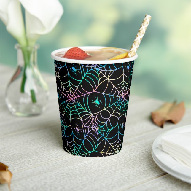 Spooky Webs and Creepy Crawlers Halloween Paper Cups (Insitu)