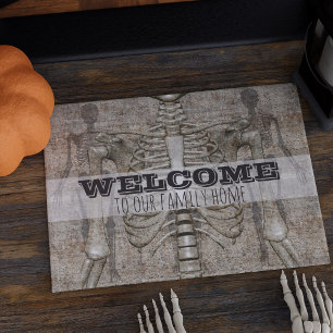 Spooky Welcome Skeleton Halloween Doormat