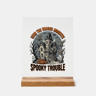 Spooky Winged Monkeys Haunted Halloween Shirt_1 Acrylic Sign