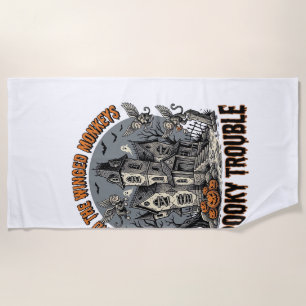 Spooky Winged Monkeys Haunted Halloween Shirt_1 Beach Towel