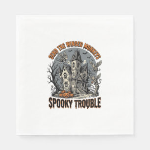 Spooky Winged Monkeys Haunted Halloween Shirt_1 Napkin