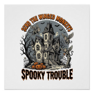 Spooky Winged Monkeys Haunted Halloween Shirt_1 Poster