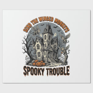 Spooky Winged Monkeys Haunted Halloween Shirt_1 Wrapping Paper