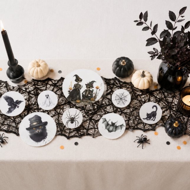 Spooky Witch Black Cat Raven Bat Halloween Confetti (Creator Uploaded)